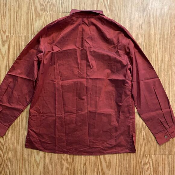 Doncaster Metallic Red Oversized Poplin Shirt Top Womens 4 - Picture 10 of 13
